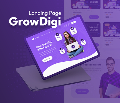 GrowDigi / E-Learning Landing Page course course website e learning e learning landing page edtech edtech landing page education education landing page educations website landing page online learning onlinecourses teaching teaching website website landing page
