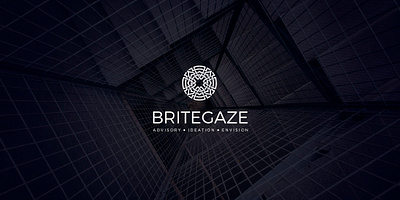 Britegaze logo black branding corporate identity dark elegant fancy logo thin