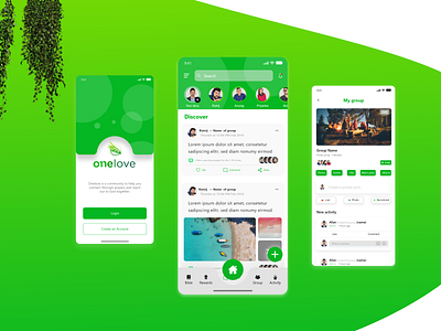 One Love - Community Mobile app andriod application cocept communityapp illustration ios mobileappdesign onelove ui ux visual design