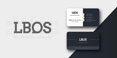 LBOS logo black black and white branding business card corporate identity graphic design logo yellow