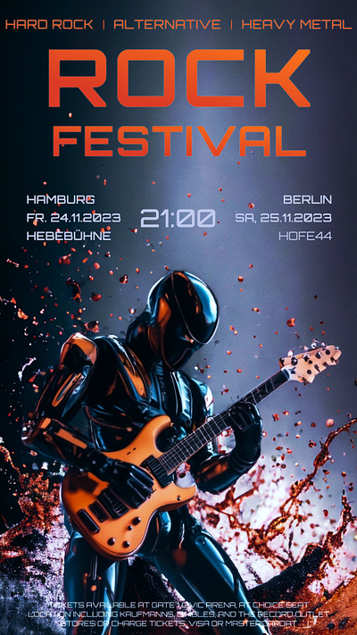 рок фестиваль 3d webdesign афиша баннер веб постер рок фестиваль