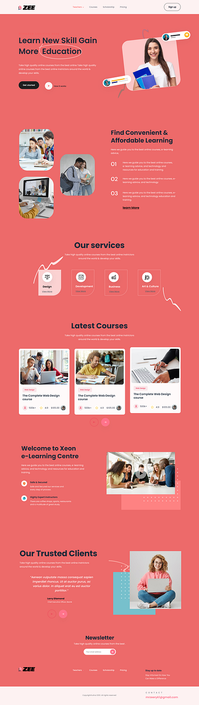 Education Landing Page design landingpage ui ux web