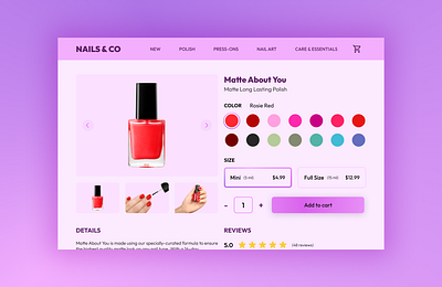 Daily UI - 012 E-commerce Shop daily ui design ui ux ux design web design website