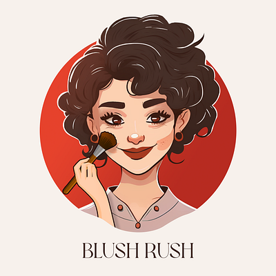 Logo Design "Blush Rush" art blush rush branding design digital paint edit graphic design illustration javad jablaghi logo painting photomontage