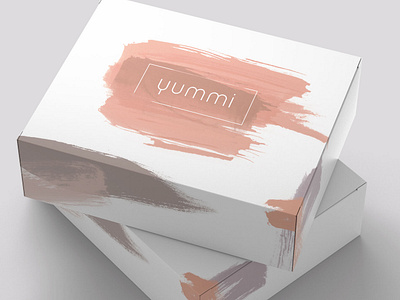 Yummi macaron packaging graphic design macaron pack nude packaging pale colours pink subtle