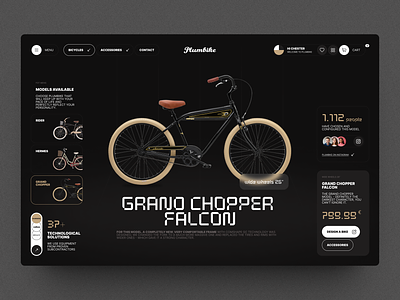 Custom Bicycle shop - web bicycle bike clean creatively dark design ecommerce ui ux web web design