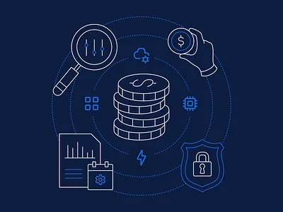 Business Value Webpage Illustrations blue branding code corporate dev developers digital figma icons illustration industry low code mendix money security spot illustration tech value web illustration webpage