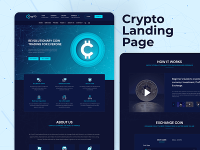 CrypTO / Cryptocurrency Landing Page bitcoin website blockchain crypto cryptocurrency website product design trading trading website user experience design web application website design