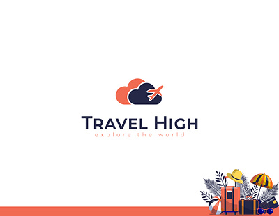 Concept: Travel High - Logo Design best logo branding cloud logo creative logo graphic design graphics graphics designer logo logo design logo designer logos modern logo plane logo tour logo travel agency logo travel logo trip logo