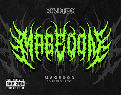 Magedon -Death Metal Font band black metal brand branding cd album death metal font ghotic hallowen horror logo logotype music poster t shirt