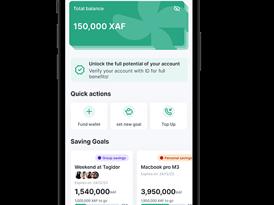 Savings App - Prototype bank banking app figma finance fintech group savings money app nkwa prototype savings app swipe cards