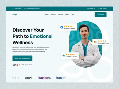 Psychotherapist Hero Section branding creative design graphic design hero section landing page modern product design psychotherapist psychotherapy typography ui ui inspiration ux visual design web design website