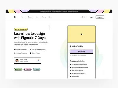 Landing Page Design - Web App figma landing page design saas ui ux web app