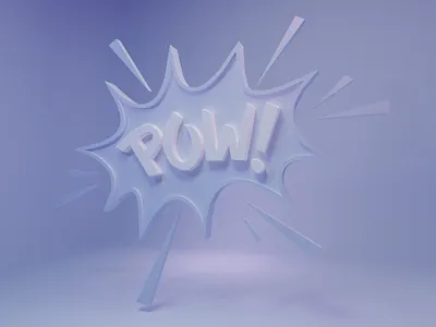 Pow! 3d blender comic lettering