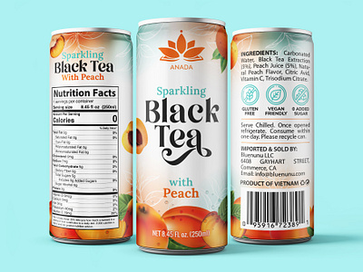 Trader Joe's Sparkling Black Tea with Peach Juice 