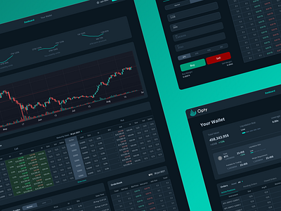 Crypto Options Trading Platform crypto cryptocurrency cryptoptions dashboard data design finance fintech graph options platform table trading ui web