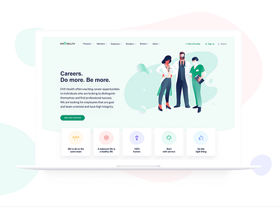 Emi-Health (Landing Page) adobe behance branding design dribble emi health figma graphic design illustration landing page logo ui ui design user interface user interface desig ux