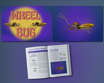 Wheel Bug graphic design illustration indesign insect magazine typography wheel bug