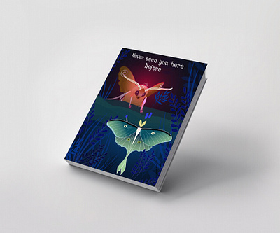 Book Cover Illustration blue book design branding colorful fauna flora graphic design illustration moth