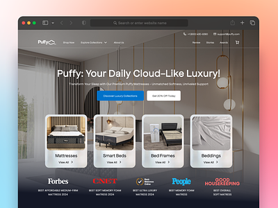 Puffy.com Website Redesign (The Above fold) luxury design puffy.com redesign responsive design ui uiux ux website design