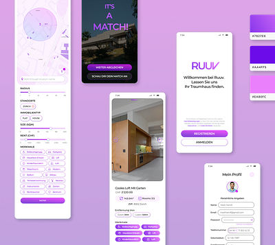 RUUV - Rental Mobile App Design branding graphic design logo typography ui ux