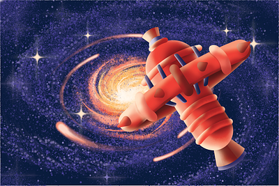 Mothership astroid blackhole comet graphic design illustration mothership space spaceship star stars