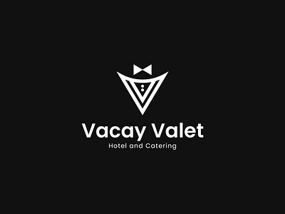 Vacay Valet | Hotel and Catering black and white branding care chef hotel logo logo 2023 minimal logo service smart tie bow valet valet logo