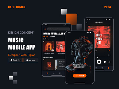 DESIGN CONCEPT | MUSIC MOBILE APP concept figma mobile app mobile design uiux design