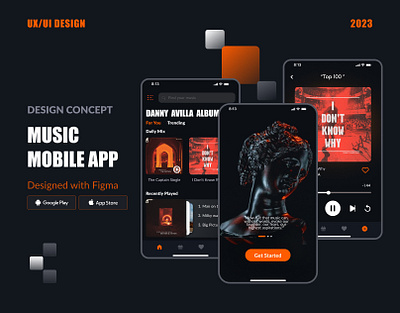 DESIGN CONCEPT | MUSIC MOBILE APP concept figma mobile app mobile design uiux design