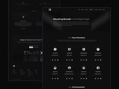 About Page Design of Digital Agency Portfolio Website about about page about us about us page agency black business company dark design digital digital agency page portfolio team team members template ui web website