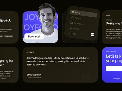 Joyfolio – framer template bento cv design framer portfolio shot ui