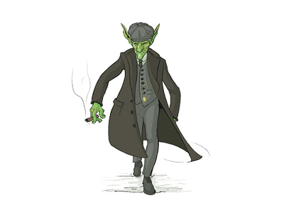 Peaky Blinders Goblin 2d 2d art 2d concept art 2d illustration cartoon cartoon illustration cartooning challenge character character art character design concept art design goblin illustration peaky blinders procreate sketch stylized stylized character