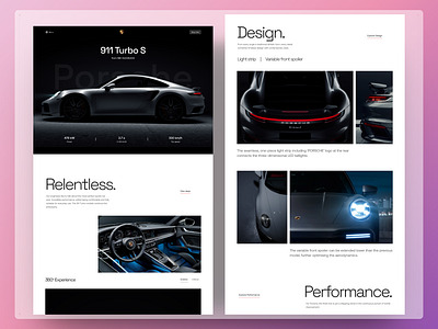 Porsche 911 Turbo S - Landing Page designinnovation figma framer porsche productdesign supercar ui ui design uidesign uidesigner user experience ux uxdesign uxdesigner webdesign