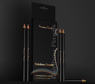 Premium Rainbow Pencil Packaging Design 3d 3d modeling box design box packaging design branding design graphic design illustration label design logo luxury packaging packaging packaging design pencil packaging photoshop premium packaging prodcut packaging desing product design product packaging rainbow pencil