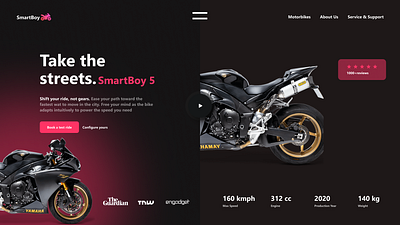 SmartBoy - Motorbikes design landing ui ux