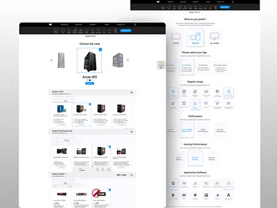 PC Builder & Suggest PC Webpage UI Design experience design figma interaction design ui ui design uiux user interface ux design