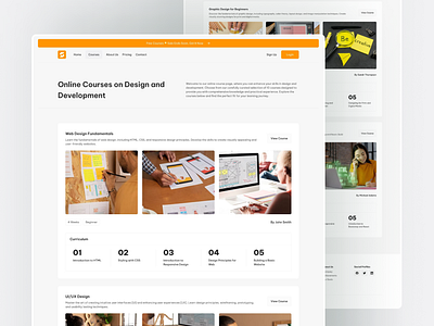 All Courses Page Design of Online Education Website all course beige course courses design education learning light lms minimal online online school orange page products school template ui web website