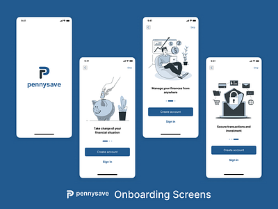 Pennysave - Onboarding Screens app design mobile onboarding typography ui ux