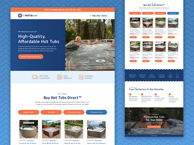 Hot Tub E-Commerce Landing page advertising branding campaign checkout creative strategy design digital design ecomm website ecommerce graphic design hot tub hot tub landing page landing page lead gen myhottub ppc marketing ppc strategy ui ux woocommerce