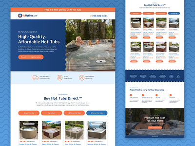 Hot Tub E-Commerce Landing page advertising branding campaign checkout creative strategy design digital design ecomm website ecommerce graphic design hot tub hot tub landing page landing page lead gen myhottub ppc marketing ppc strategy ui ux woocommerce