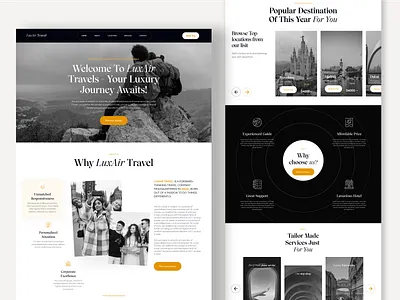 Travel agency website design aesthetic black and white dark journey modern ui travel ui ui ux design ux design website deign
