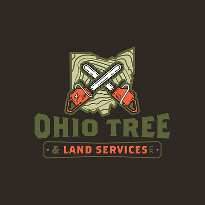 Ohio Tree and Land Services Logo chainsaw logo ohio tree tree trimming