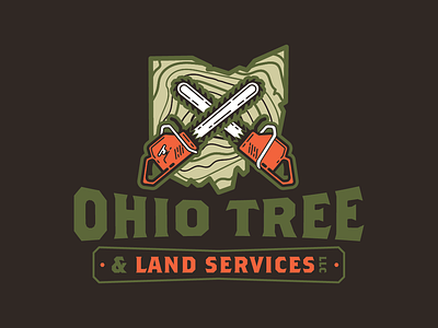 Ohio Tree and Land Services Logo chainsaw logo ohio tree tree trimming