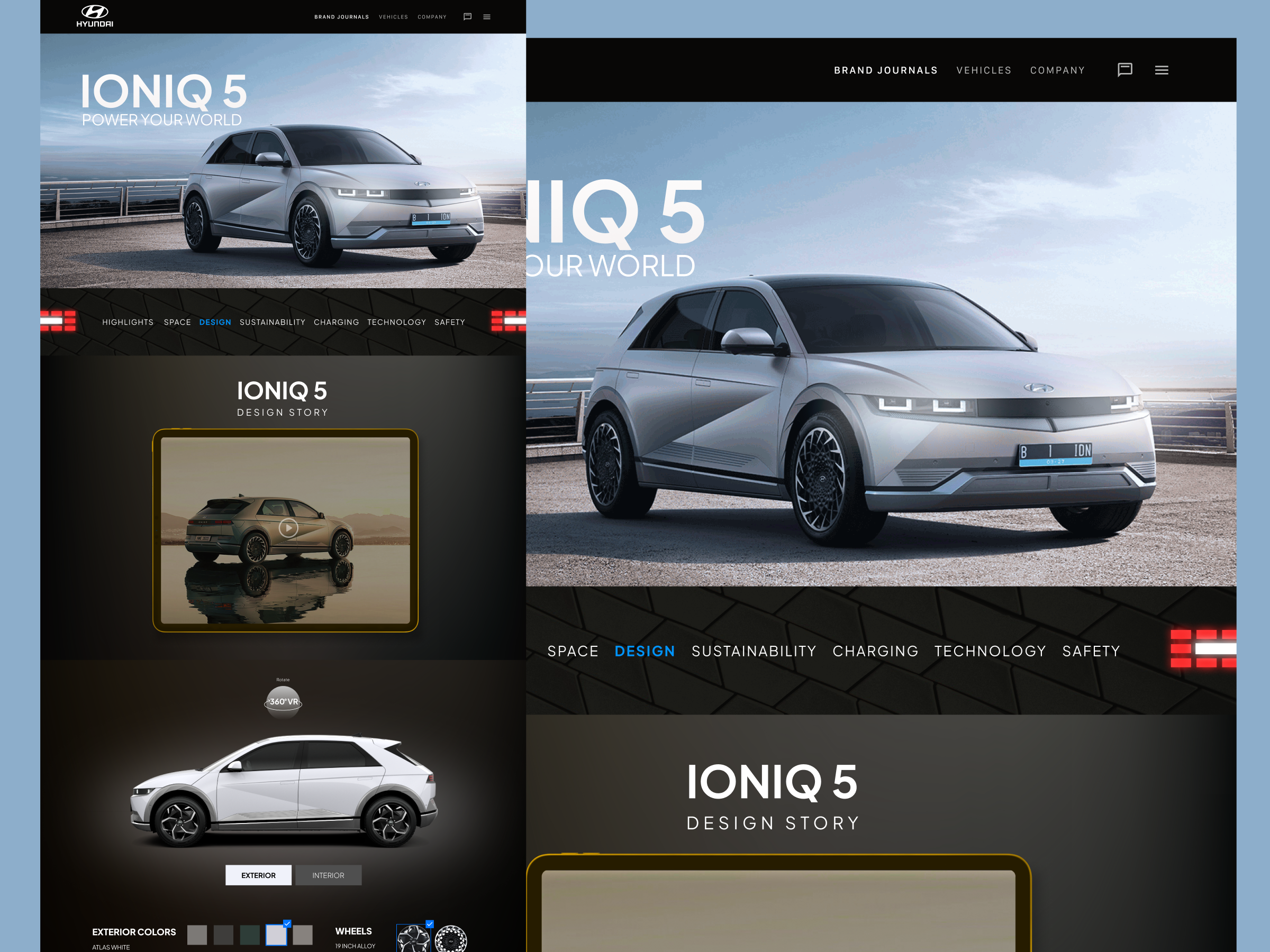 Web Hyundai IONIQ 5 ai automobile automtive car electric electric car electricity ev home page hyundai ioniq landing page tesla ui ux ui design vehicle web web design website