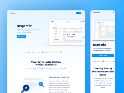 Vulnerability Detection Platform Landing Page bage bug cybersecurity landing platform responsive ui vulnerability web website