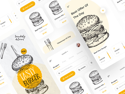 Tasty Burger - Fast Food eCommerce App agency app clean delivery design ecommerce fast food figma mobile ui ux web design