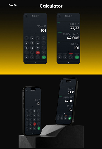 Daily UI Design Challenge Calculator | #uix101 app calculator dailyui iphone mobile ui uidesing ux uıx101