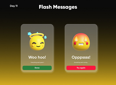 Daily UI Design Challenge Flash Messages | #uix101 dailyui design flashmessages ui uidesing uix101 ux