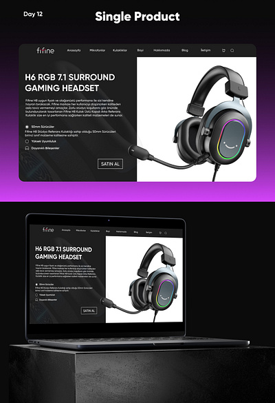 Daily UI Design Challenge Single Product | #uix101 dailyui design fifine headphones singleproduct ui uidesing uix101 ux website