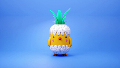Baby Chick 3d 3danimation 3dmodeling adorable after effects animation artwork baby blender character chick chicken cute design graphic design motion graphics planter pot